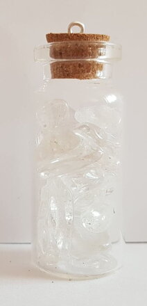 Minerální kámen ve skleněné lahvičce - Křišťál