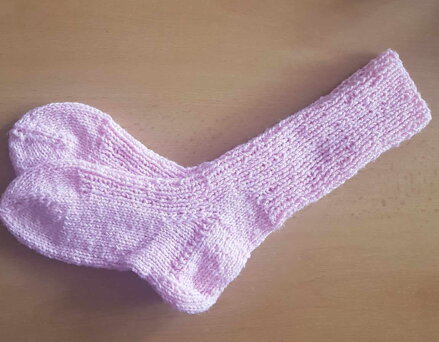 Ručně pletené ponožky růžové