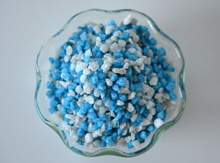 Barevné mramorové kamínky - modro-bílé