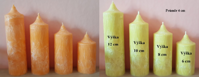 Adventní svíčky sestupné velikosti