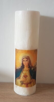 Svíčka s motivem Panny Marie