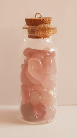 Minerální kámen ve skleněné lahvičce - Růženín