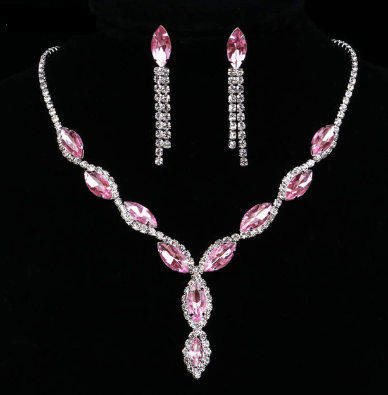 Sviatočný set šperkov ružové zirkóny