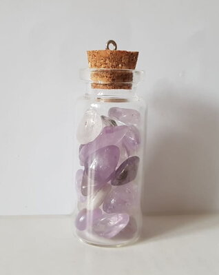 Minerální kámen ve skleněné lahvičce - Ametrín