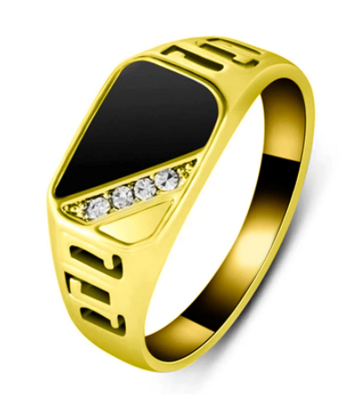 Pánský prste z titanu barva zlatá