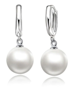 Elegantní sladkovodní perla náušnice - Bílé