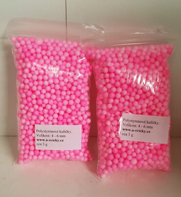 Mini polystyrenové kuličky 4-6 mm - Světle růžové