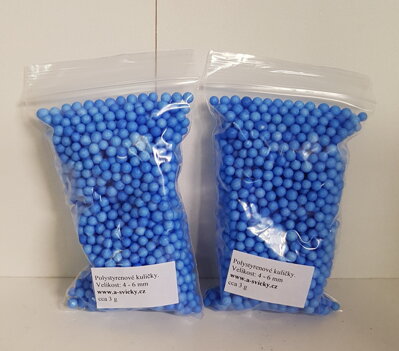 Mini polystyrenové kuličky 4-6 mm - Modré