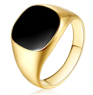 Pánský prsten ve zlaté barvě nerezová ocel