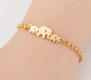 Náramek se slony zlatý
